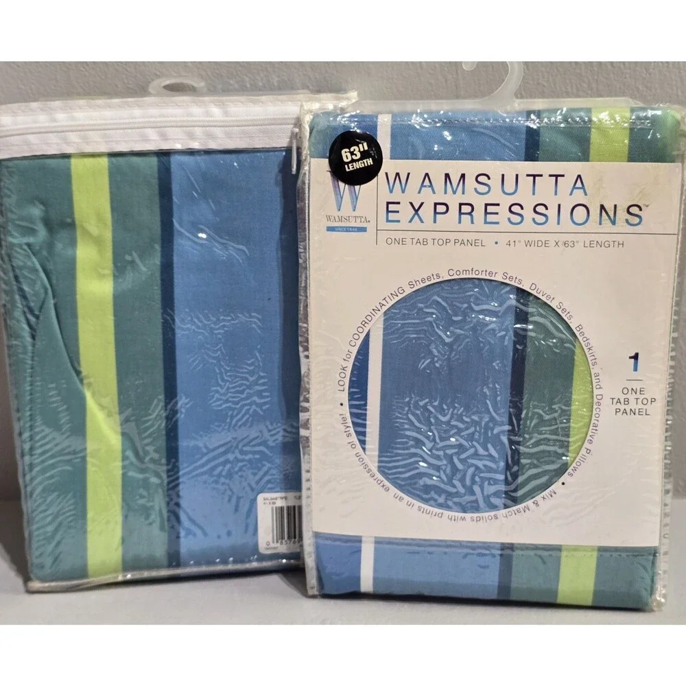 2 Wamsutta Expressions Drape Set Salsa Stripe Tab Top Curtain Panels 41